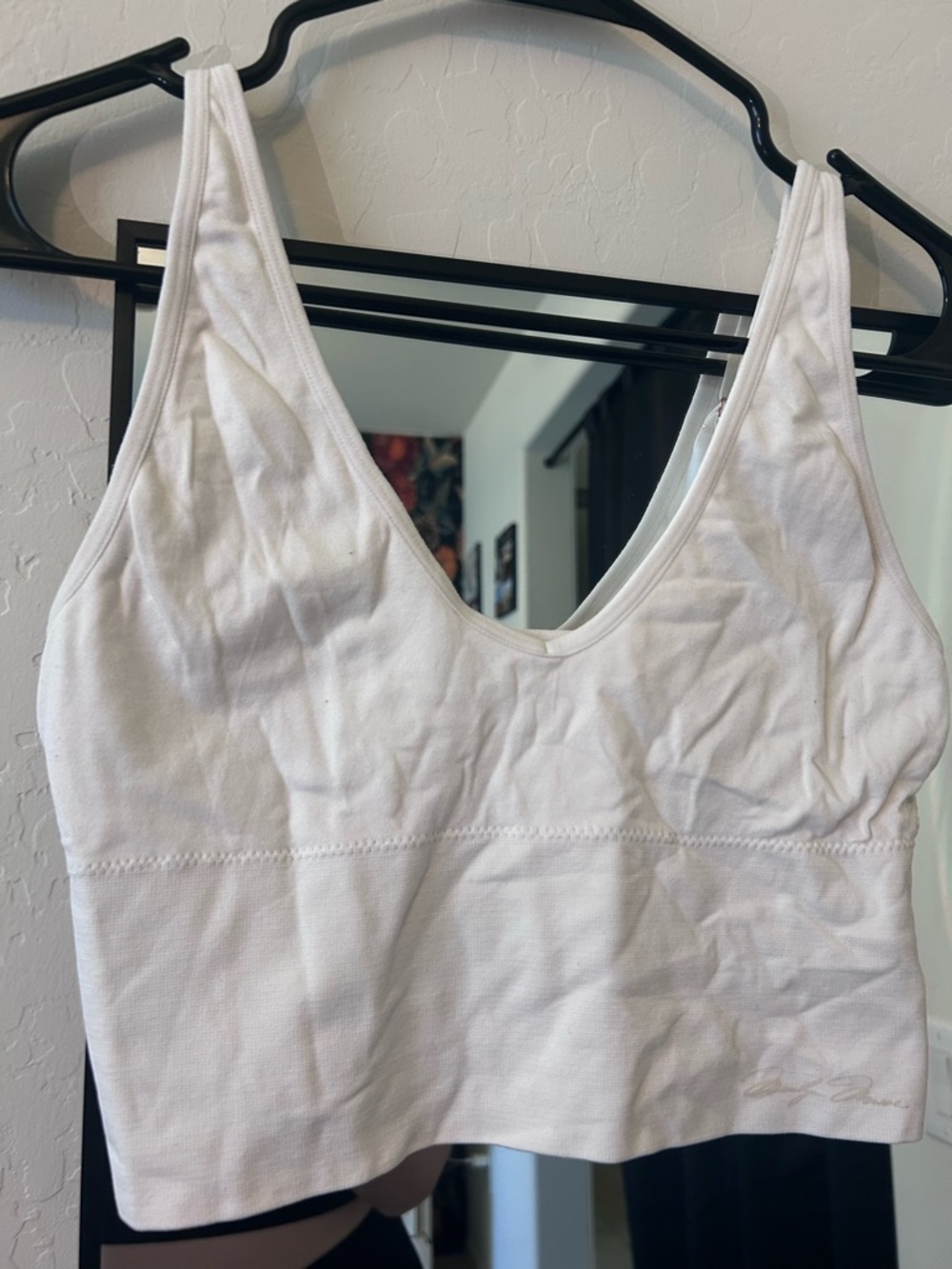Free People Cream V-Neck Seamless Bralette